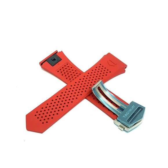 Tag Heuer Connected Men's Watch Replacement Band Red Rubber Strap 22/26mm Lug - Picture 2 of 10